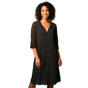 Honigman Black & White Polka Dot 3/4 Sleeve Shift Dress Size 4